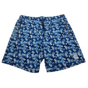 Men's Maceoo Swim Lion Dye Blue Swim Trunks 6.5" Size Large